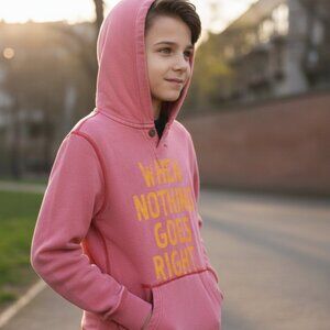 SCOTCH SHRUNK Front Back Graphic Hoodie 6 7 8 Boys Girls RARE SAMPLE Distressed